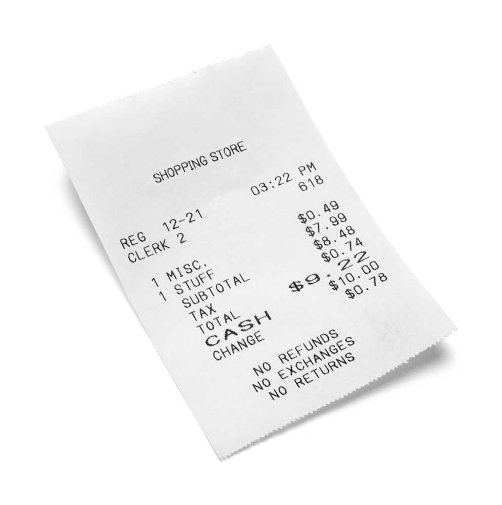 picture of receipt